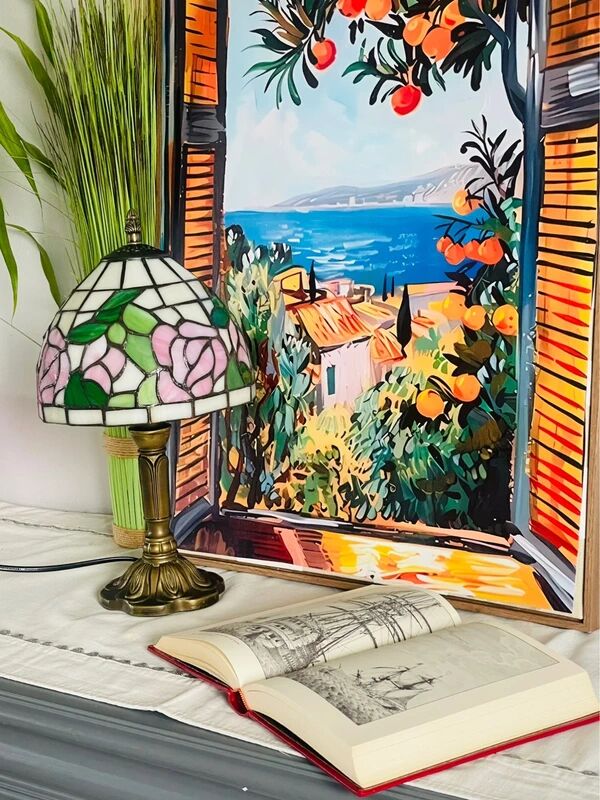 Lamp inspired by vintage Tiffany style Art Nouveau.