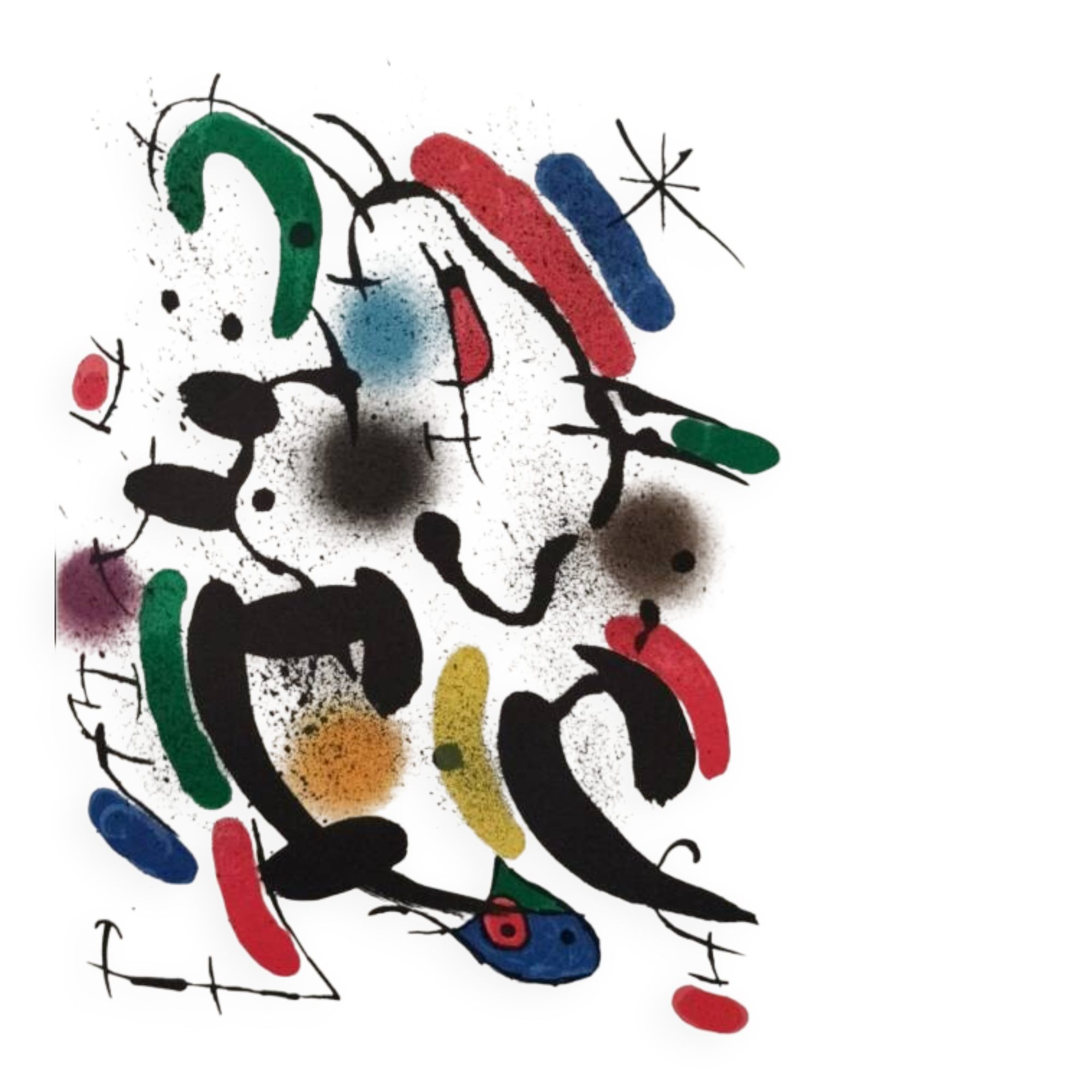 Magnificent original lithograph by Joan Miró, Mourlot-Maeght Paris 1972.