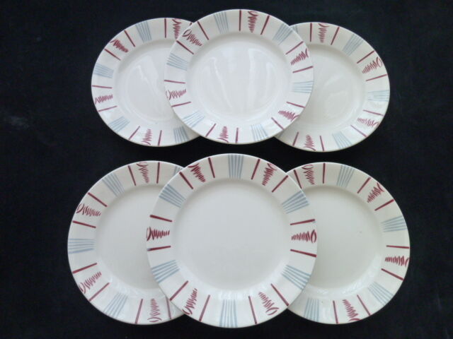 Set de 6 assiettes plates en faience de Sarreguemines  Modèle Neuilly