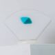 Murano glass table lamp - shell silhouette, frosted glass with blue detail - postmodern Memphis style, 1980s Italy - bedside lamp, gift idea