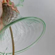 Vintage Murano glass table lamp – delicate green glass with a wavy shape – Italy 1980s – elegant decor, bedside lamp, gift idea