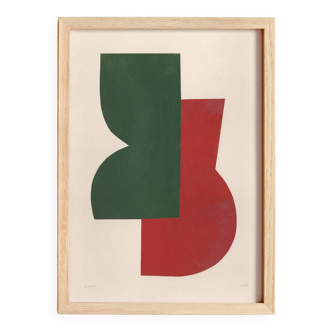 Abstract collage - painting b233 signed eawy