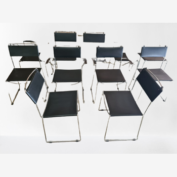 Set of 8 vintage design chairs by Giandomenico Belotti for Alias