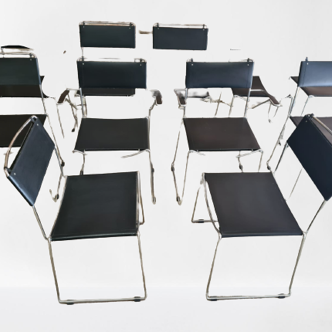 Set of 8 vintage design chairs by Giandomenico Belotti for Alias