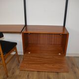 Scandinavian teak wall bookcase