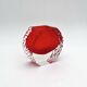 Mandruzzato Murano Vase Sommerso Red Textured Labelled 70s Design