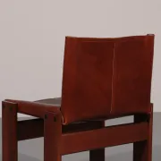Tobia & Afra Scarpa 'Monk' chairs – walnut & cognac saddle leather