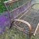 Vintage rattan bench from the 60s
