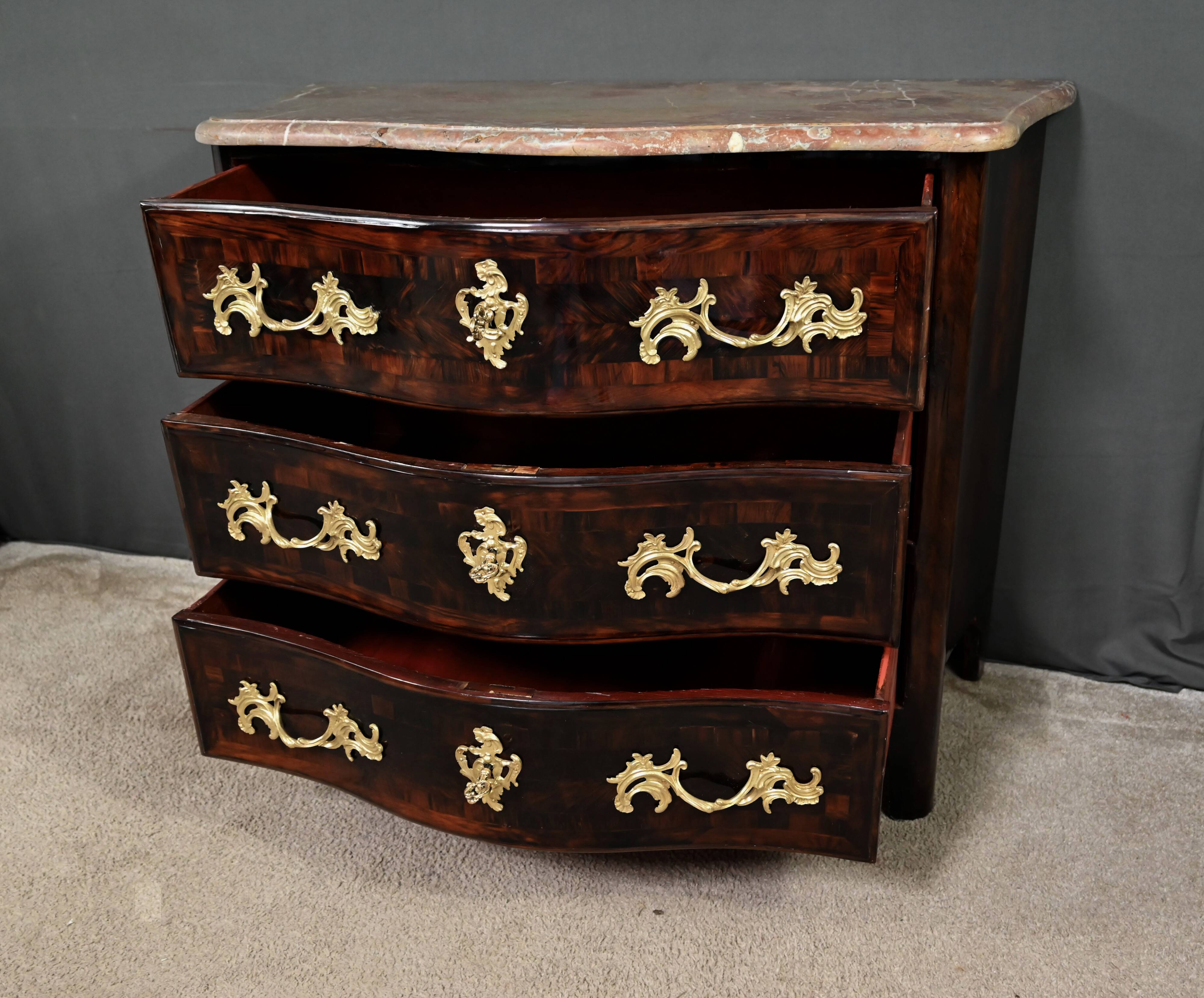 Rosewood Marquetry Chest of Drawers, Louis XIV Period – Early 18th Century