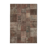 Tapis turc tissé à la main 203 cm x 300 cm marron patchwork