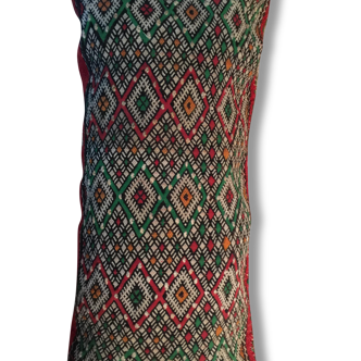 Coussin kilim ancien berbère pure laine multicolore ...66cmx31cm
