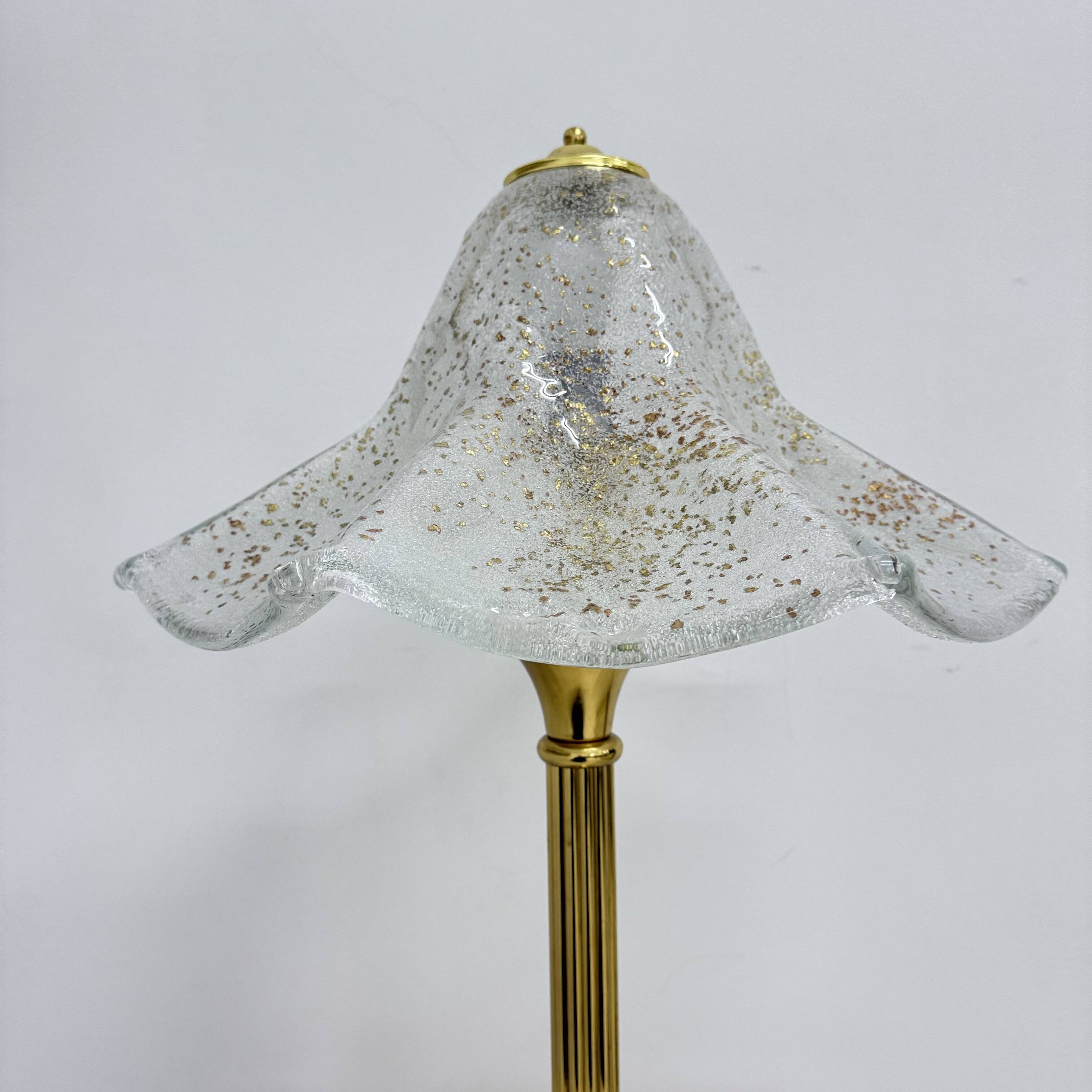 Mid century glass table lamp , 1970s