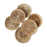 Set of 6 country rattan plate bottoms
