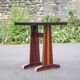 Vintage formica bistro table, wooden base side table