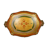 Venetian/Florentin tray in vintage painted wood