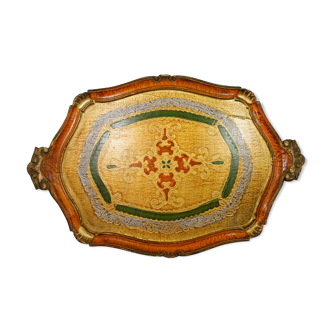 Venetian/Florentin tray in vintage painted wood