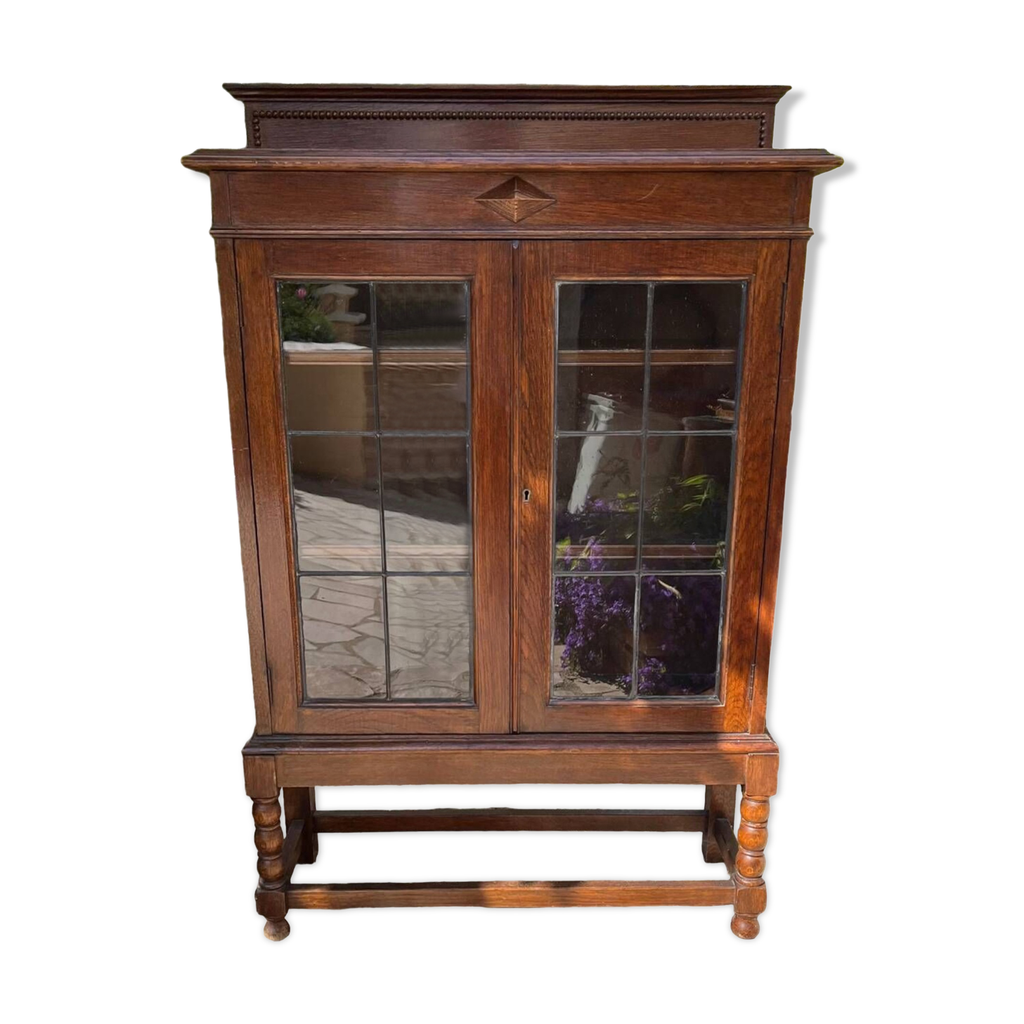 Antique 2-door display cabinet