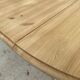 Extendable oval round table with central leg, renovated in raw solid wood, 105cm