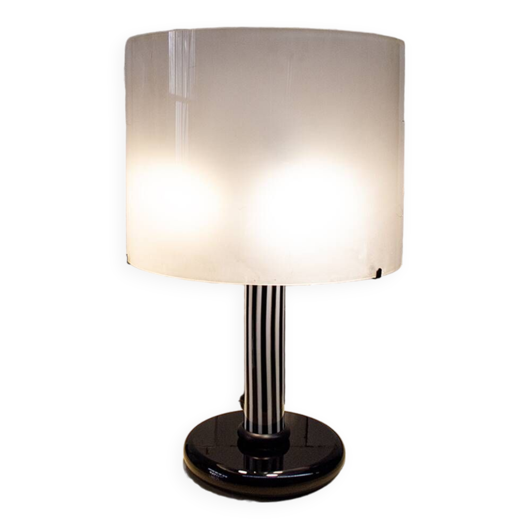 Lampe de table en verre et plastique Italie 1970