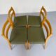 Set of 4 beech chairs designed by Niels Otto Møller, solid vintage beech