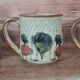 Glazed stoneware mugs from the 60s
