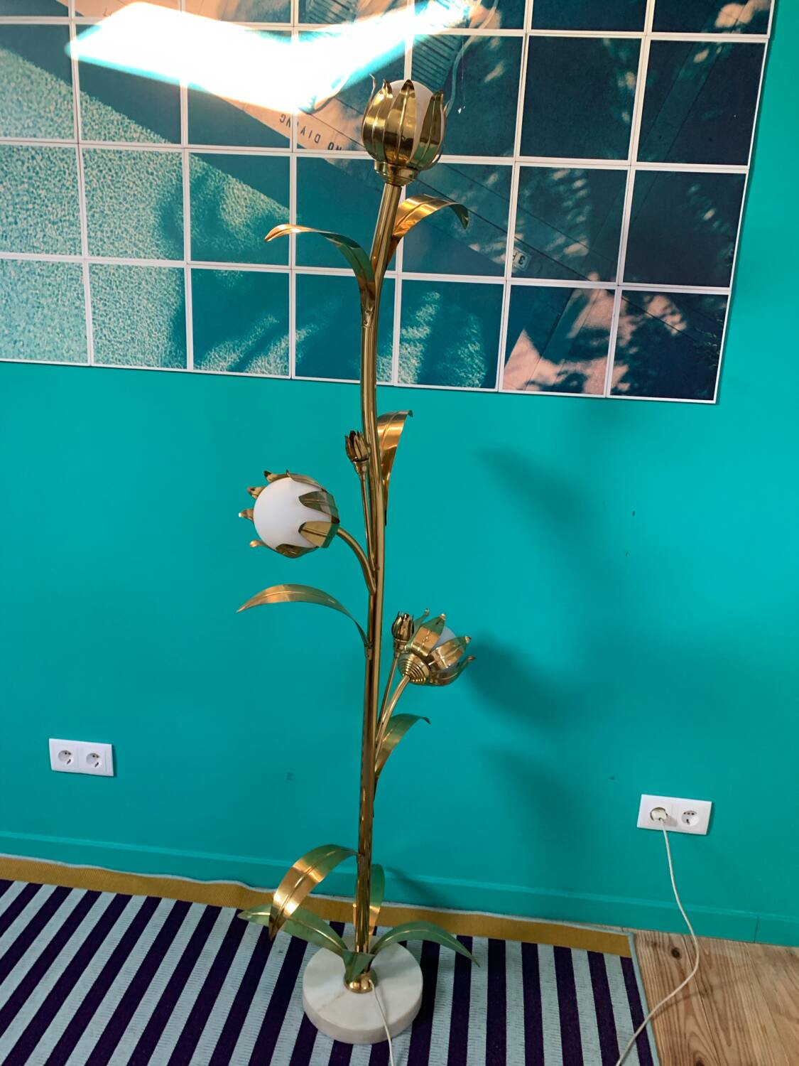 Vintage flower floor lamp