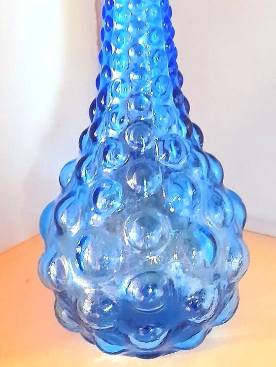Carafe italienne Empoli bleue 1970