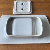 Vintage asparagus dish with drainer in barbotine faience - Niderviller