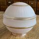Art Deco frosted glass globe amber light pink and gilding