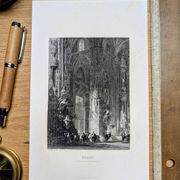 Cathedral of Xerez, vintage engraving, printed in 1841.