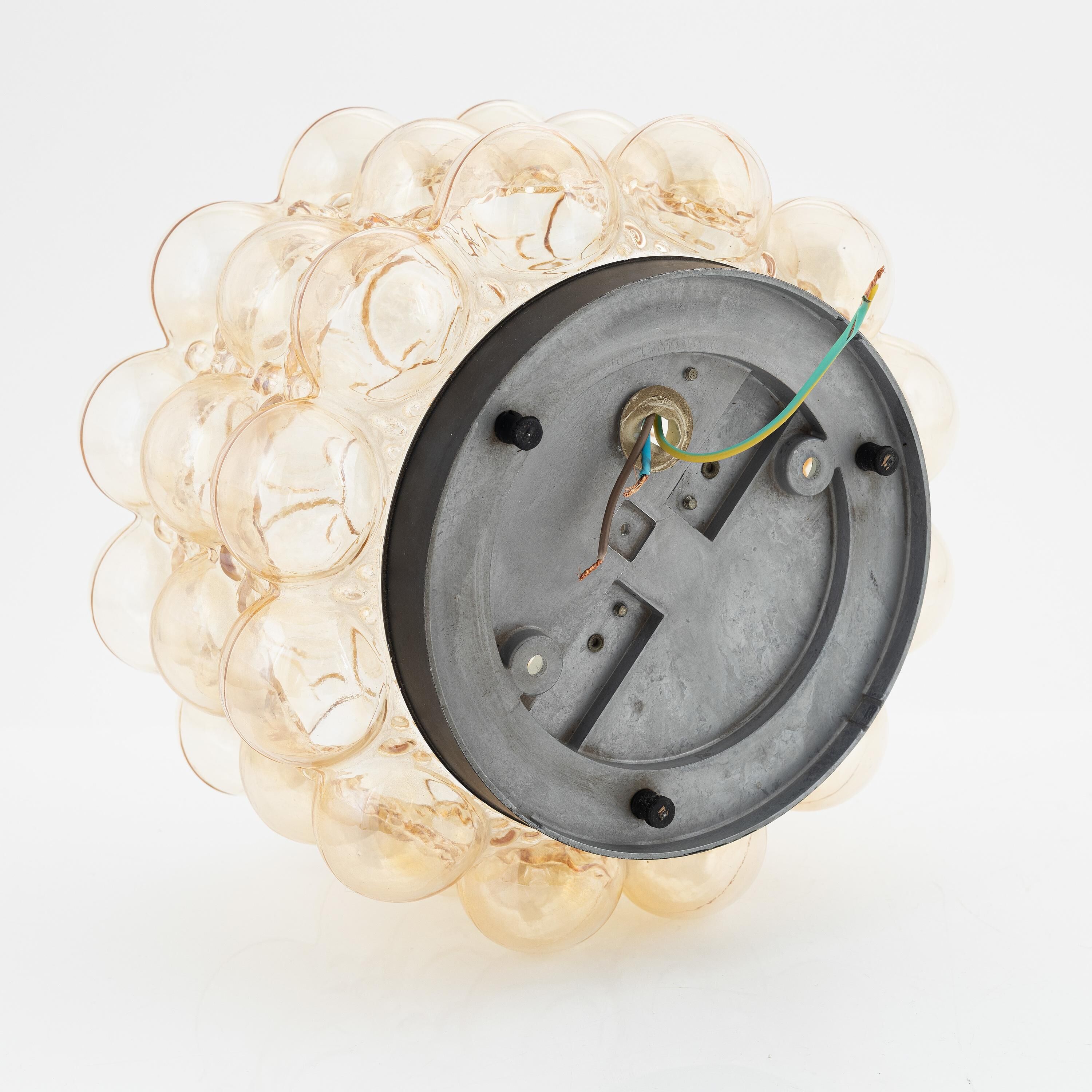Helena Tynell glass ceiling light for Linburg, Germany, 1960.