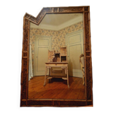 Old large bamboo rattan mirror