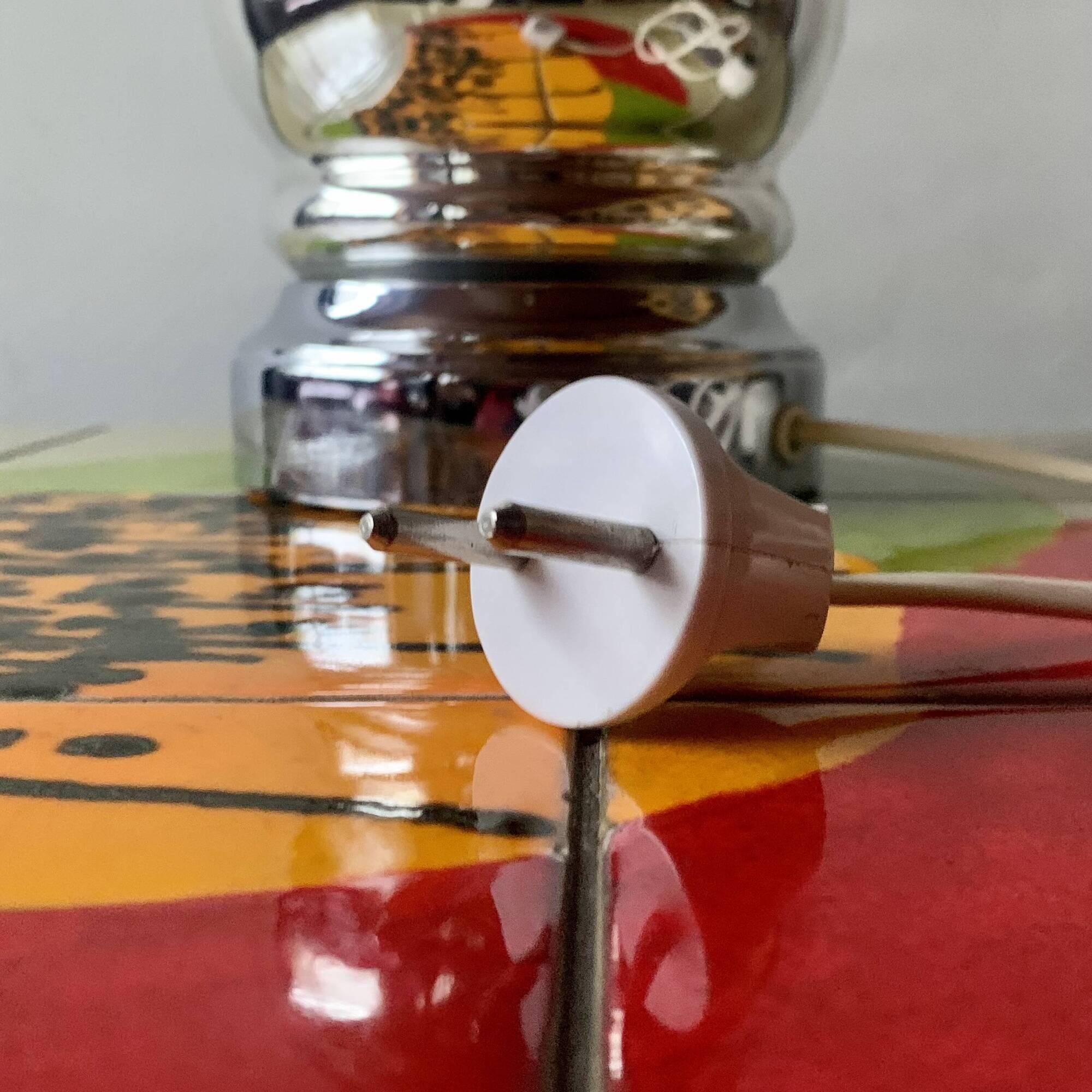 Grand pied de lampe vintage en verre mercuré - 1960.