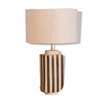 Ecru and black HEPBURN sandstone lamp