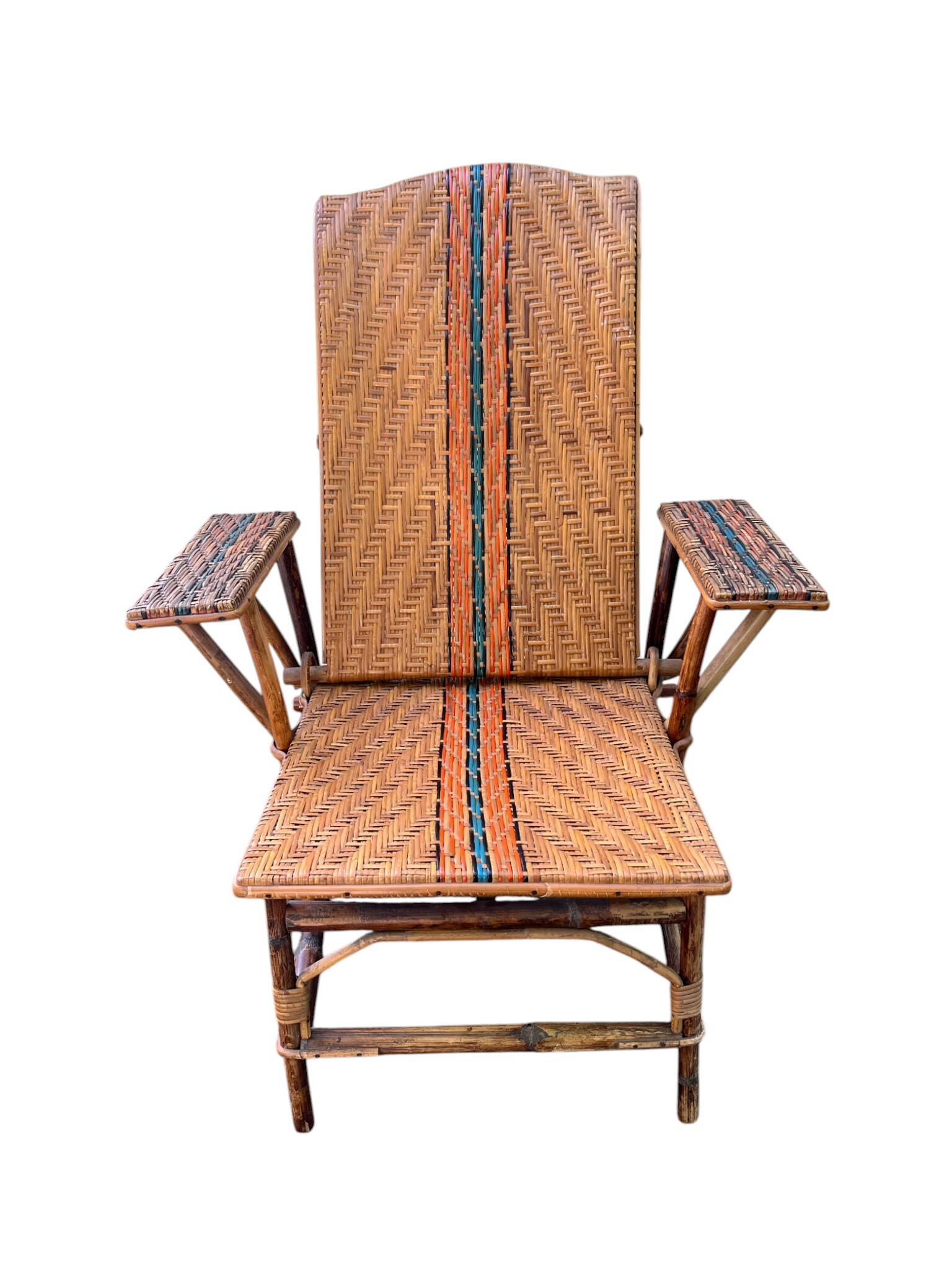 Rattan and bamboo deck chair from around 1940.