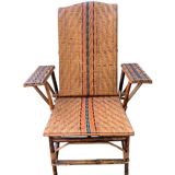 Rattan and bamboo deck chair from around 1940.