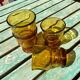 4 verres ambrés Pernod vintage
