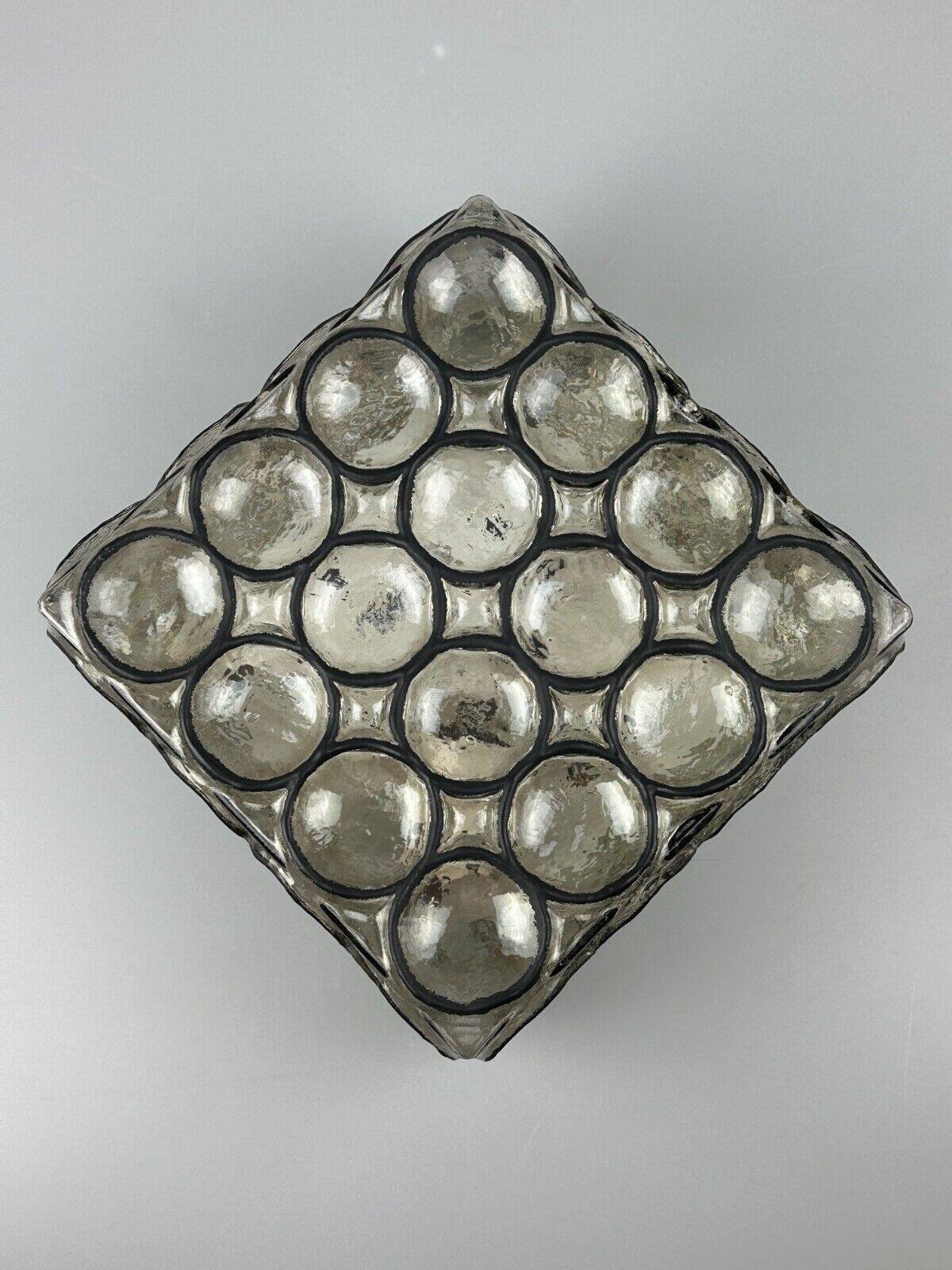 60s 70s ceiling lamp Glashütte Limburg Germany Plafoniere glass & metal