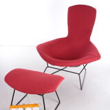 Design Harry bertoia for Knoll, Model Bird Armchair with Ottoman, 1980s