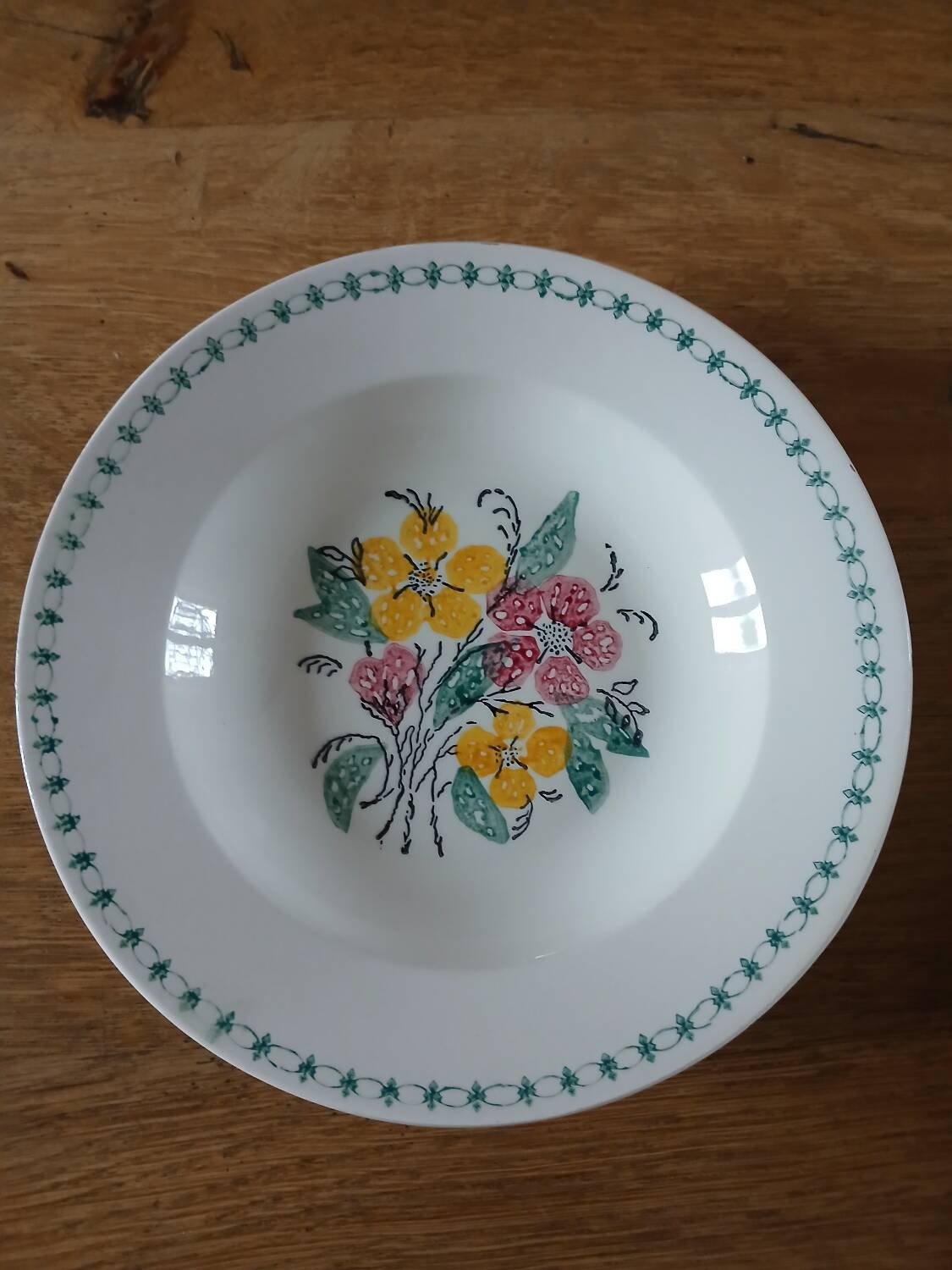 3 assiettes creuses Digoin Sarreguemines