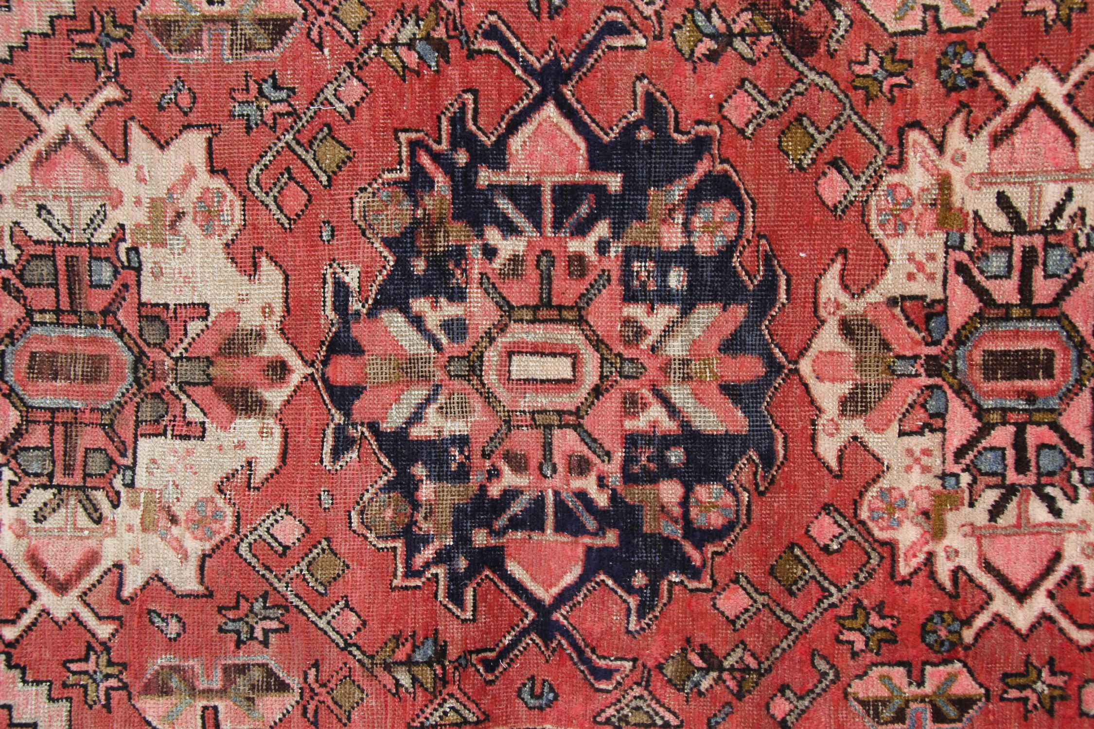 Pink wool medallion runner rug handmade oriental wool carpet -85x300cm