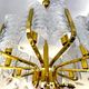 Chandelier Carl Fagerlund by Orrefors with 10 Murano leaves 1960