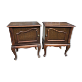 Paire de tables de chevet style Louis XV en chêne