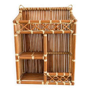 Petite étagère murale en bambou – années 70