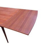 Table à manger scandinave extensible vintage 1960 rectangulaire teck