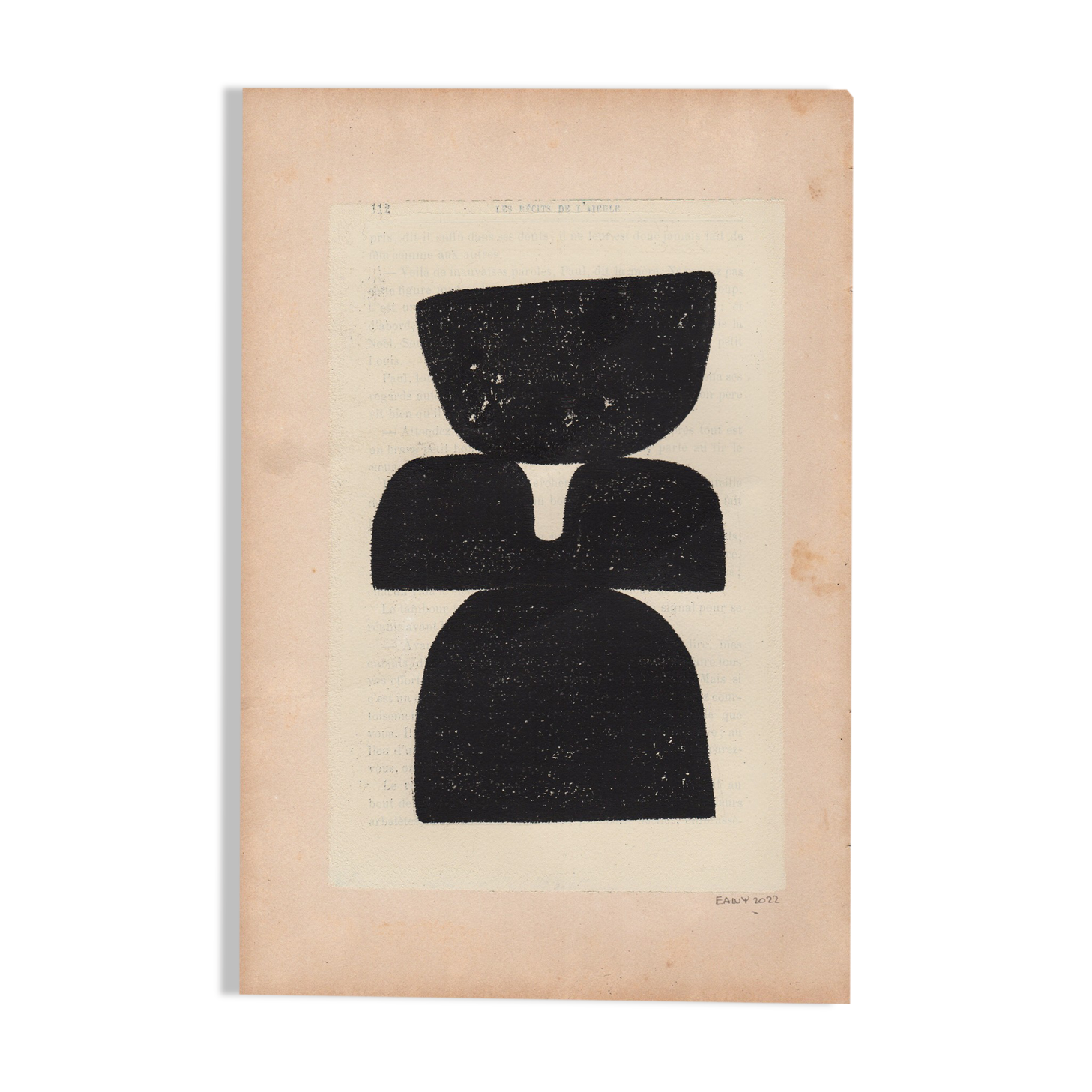 Painting on old paper • M681 • signed eawy