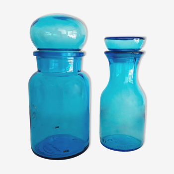 Pots d'apothicaire de fabrication Belge couleur bleu