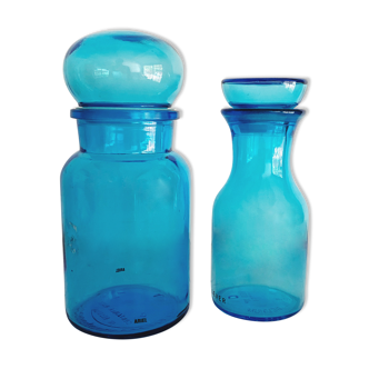 Pots d'apothicaire de fabrication Belge couleur bleu