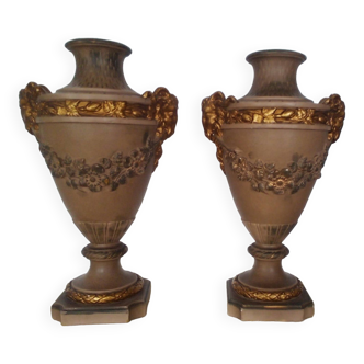 Paire vases Louis XVI signés