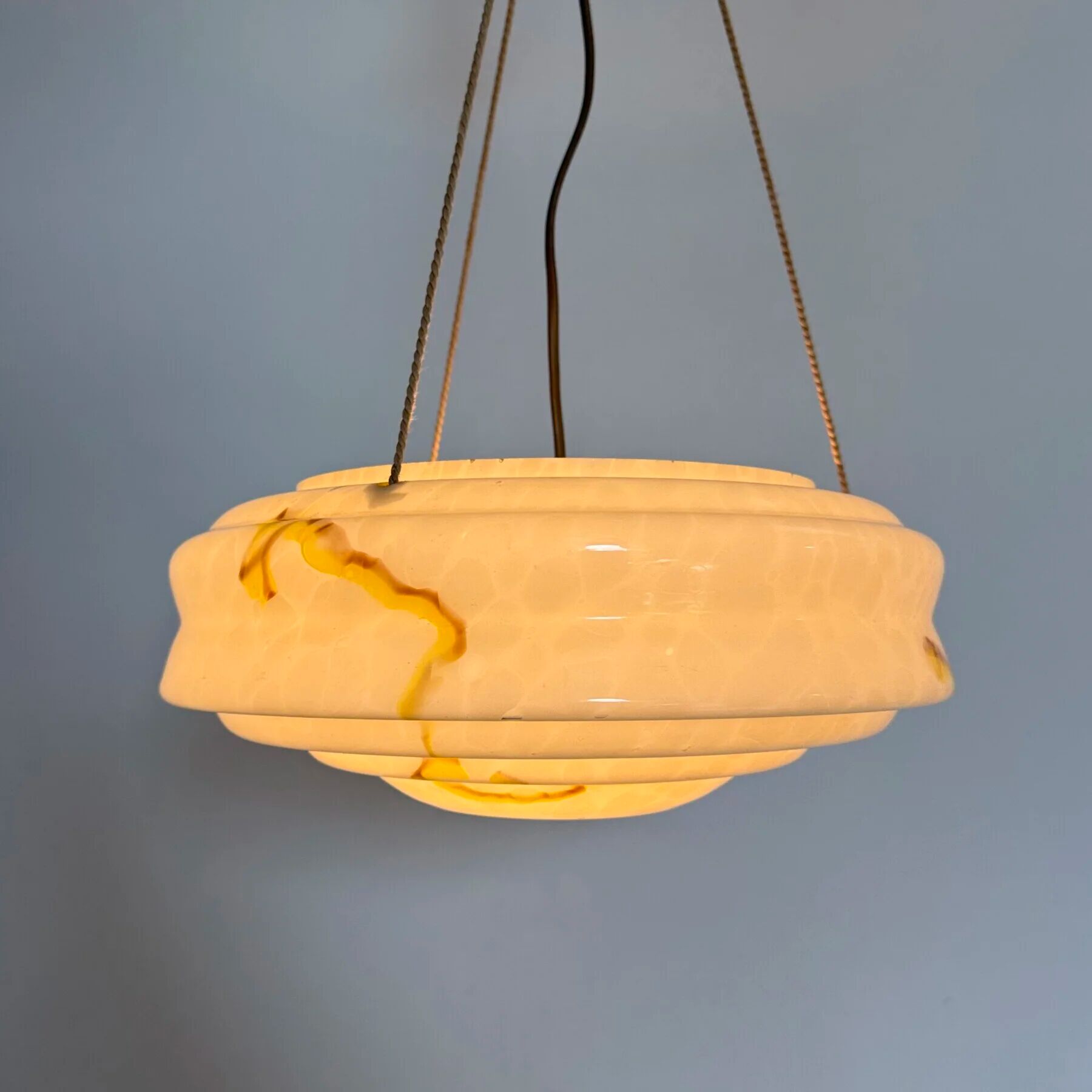 Art deco glass hanging lamp, 1950s